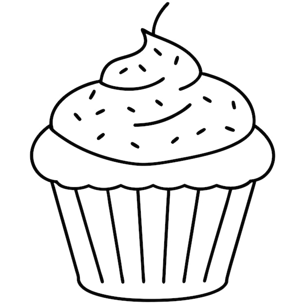 un dibujo de un cupcake con un cupcake en él