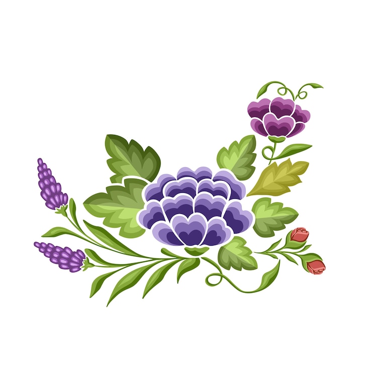 Vector dibujo decoración decorativa bordado plantas ilustración vectorial