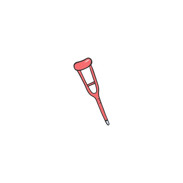 un dibujo de un destornillador con un mango rojo