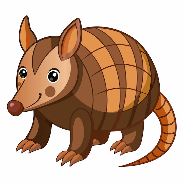 un dibujo de dibujos animados de un animal lindo con una cara marrón