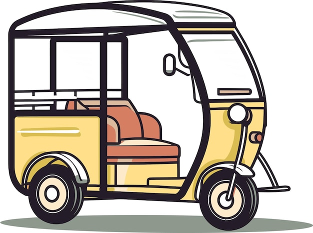 un dibujo de dibujos animados de un autobús con un coche amarillo que dice autobús