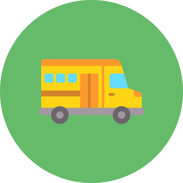 un dibujo de dibujos animados de un autobús escolar en un fondo verde