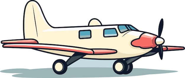 un dibujo de dibujos animados de un avión con una franja roja en la nariz