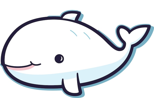 un dibujo de dibujos animados de una ballena con una sonrisa en su cara