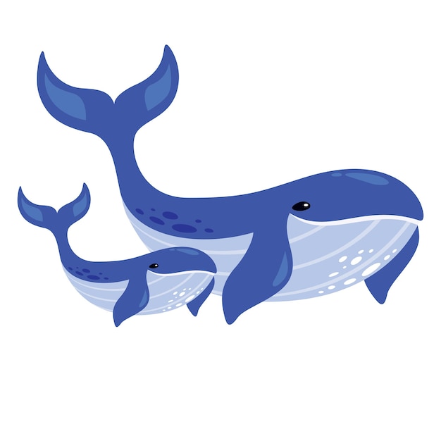 Vector dibujo de dibujos animados de una ballena