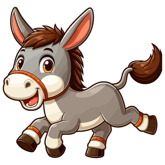 un dibujo de dibujos animados de un burro con un caballo en él