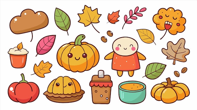 un dibujo de dibujos animados de una calabaza y algo de comida