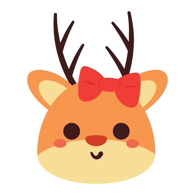 dibujo de dibujos animados de ciervos dibujos de animales para pegatinas de invierno