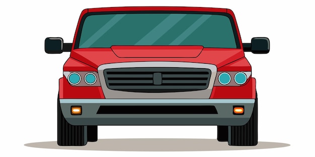 un dibujo de dibujos animados de un coche rojo con la parrilla delantera abierta