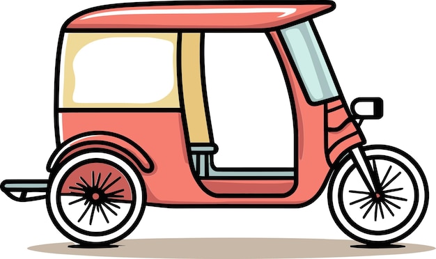 un dibujo de dibujos animados de un coche rojo con un techo rosado y un coche Rojo con techo amarillo