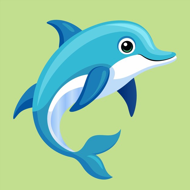 un dibujo de dibujos animados de un delfino con un delfín en él