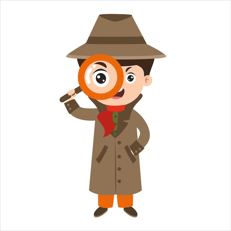 Vector dibujo de dibujos animados de un detective