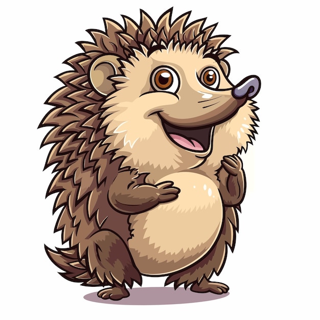 un dibujo de dibujos animados de un erizo con una cara sonriente