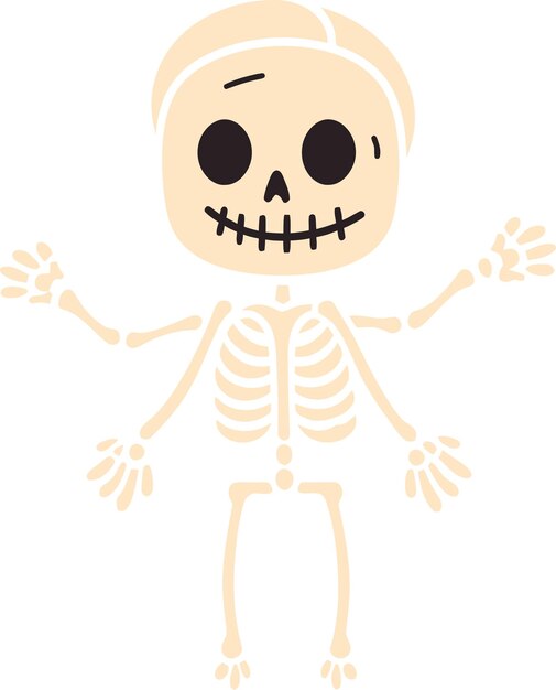 un dibujo de dibujos animados de un esqueleto con un eskeleto en él