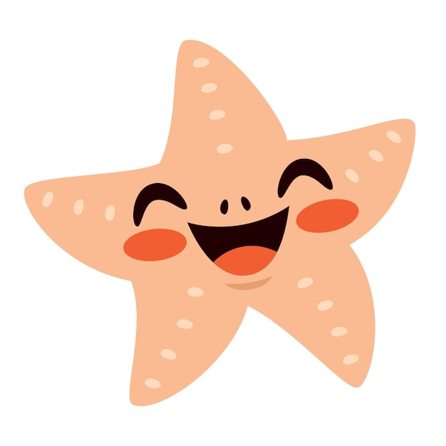 Dibujo de dibujos animados de una estrella de mar