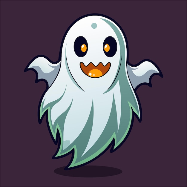un dibujo de dibujos animados de un fantasma con una cara que dice fantasma