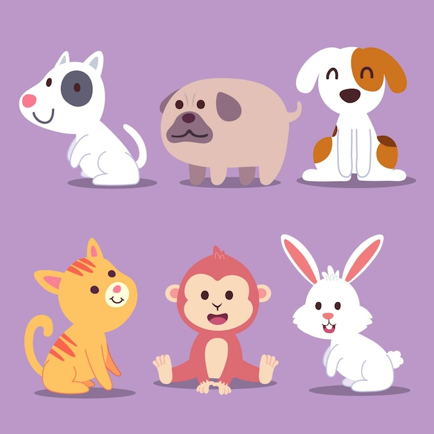 Dibujo de dibujos animados con fauna animal
