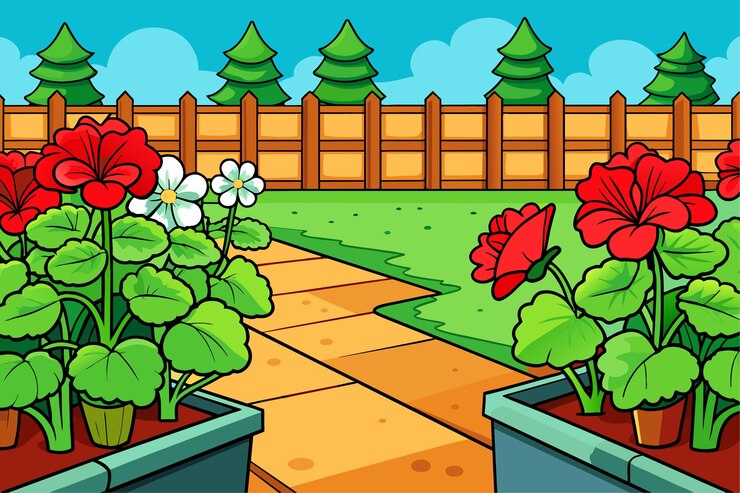 Vector un dibujo de dibujos animados de flores con una cara en la parte superior de ellos