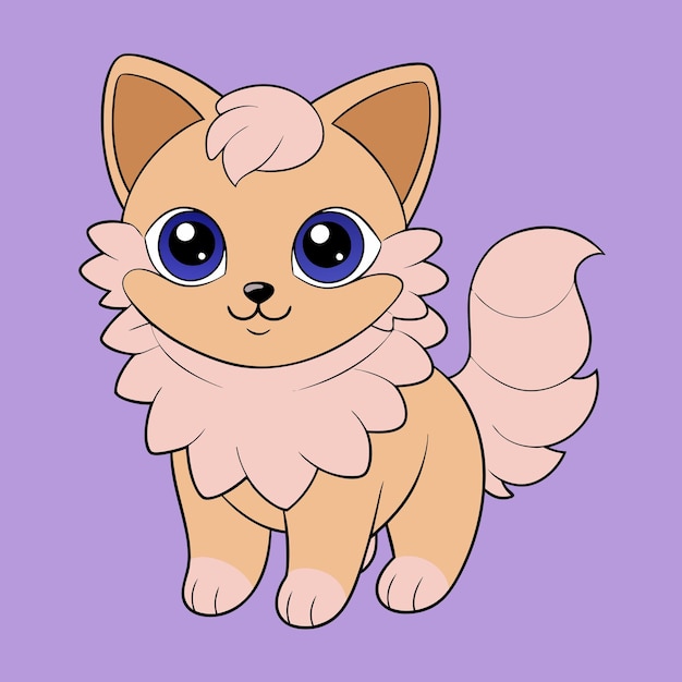un dibujo de dibujos animados de un gato con una cola esponjosa
