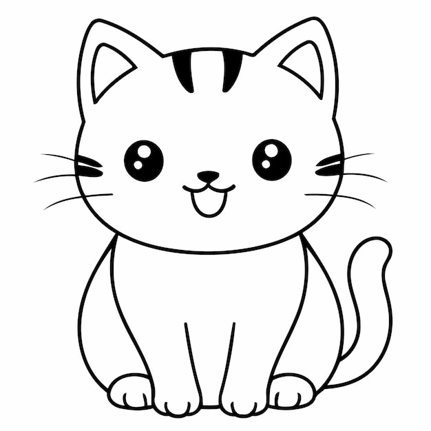 Dibujo de dibujos animados de gatos para niños
