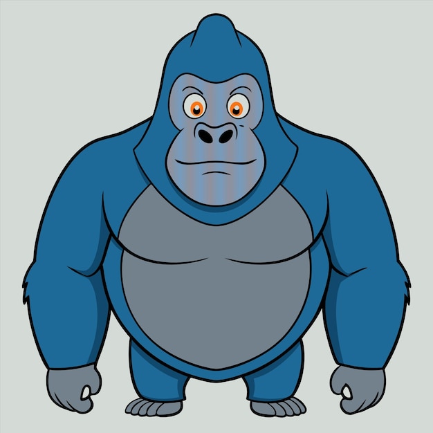 un dibujo de dibujos animados de un gorila con una cabeza grande