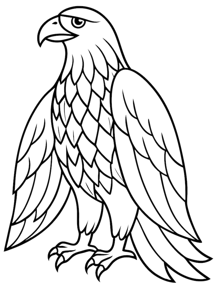 Vector un dibujo de dibujos animados de un halcón con una cola roja