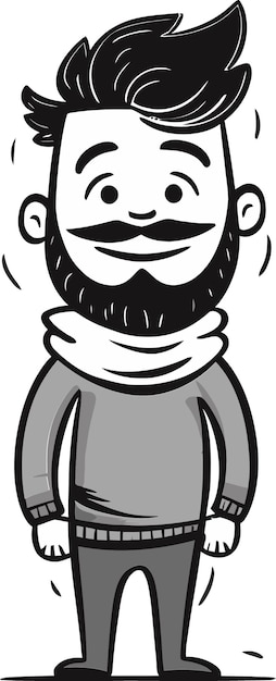 un dibujo de dibujos animados de un hombre con barba y barba