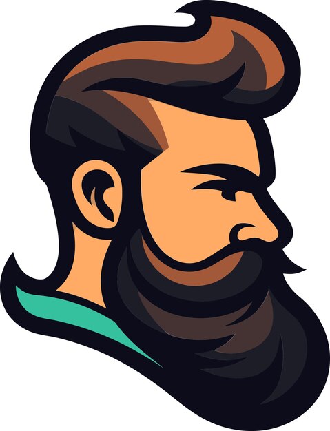 un dibujo de dibujos animados de un hombre con barba y bigote