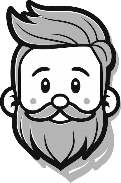 un dibujo de dibujos animados de un hombre con barba y bigote