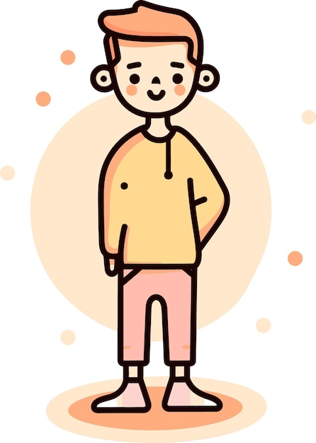un dibujo de dibujos animados de un hombre con una camisa que dice la palabra en él
