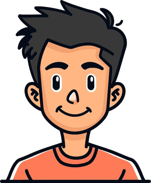 un dibujo de dibujos animados de un hombre con una camisa roja
