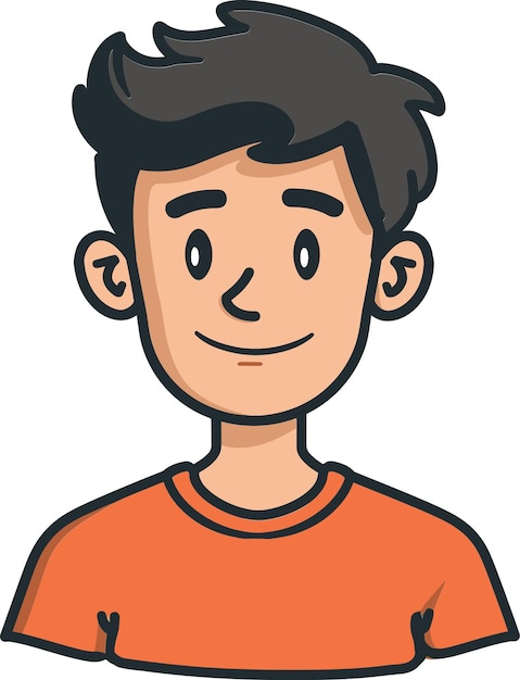 un dibujo de dibujos animados de un hombre con una camisa roja