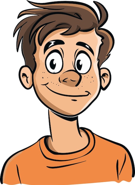 un dibujo de dibujos animados de un hombre con una camisa roja