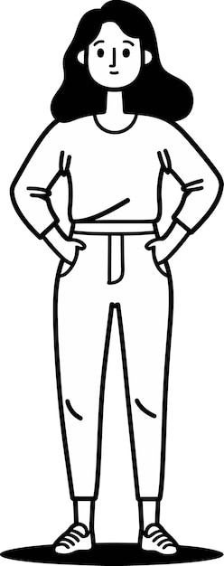 un dibujo de dibujos animados de un hombre con las manos en los bolsillos