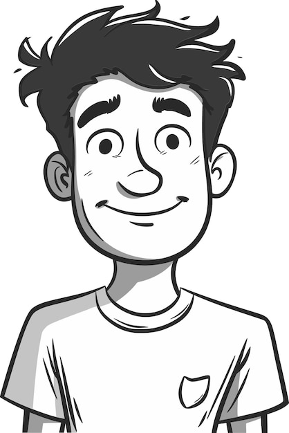 un dibujo de dibujos animados de un hombre con una sonrisa en la cara