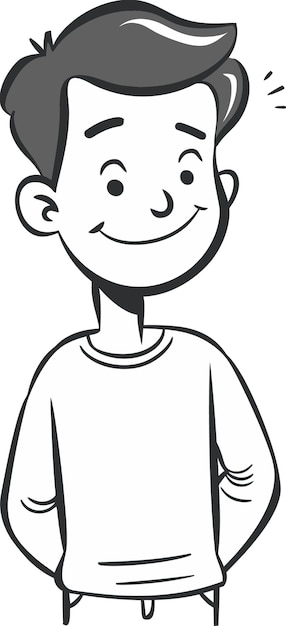 un dibujo de dibujos animados de un hombre con una sonrisa en la cara