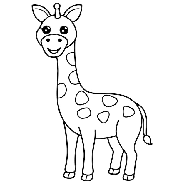 un dibujo de dibujos animados de una jirafa con una jirafa en él