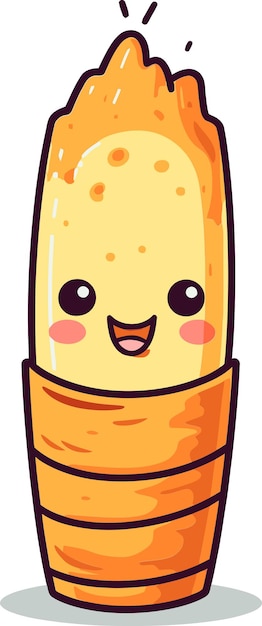un dibujo de dibujos animados de un lápiz amarillo con una cara en él