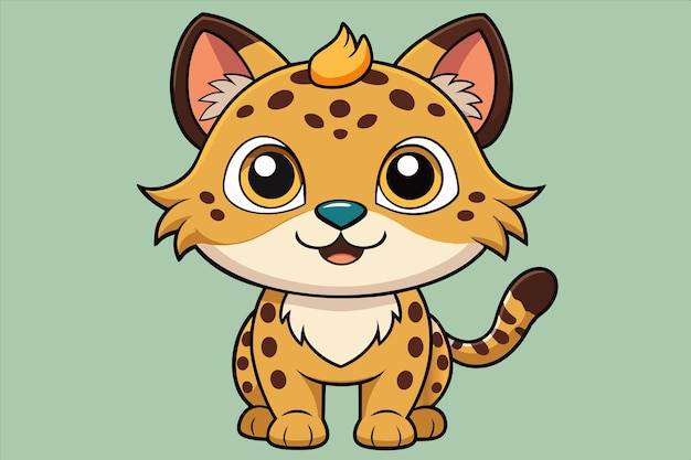 un dibujo de dibujos animados de un leopardo con una corona en la cabeza