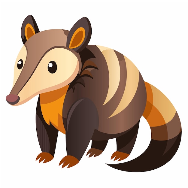 un dibujo de dibujos animados de un mapaches con una cara marrón y un fondo blanco