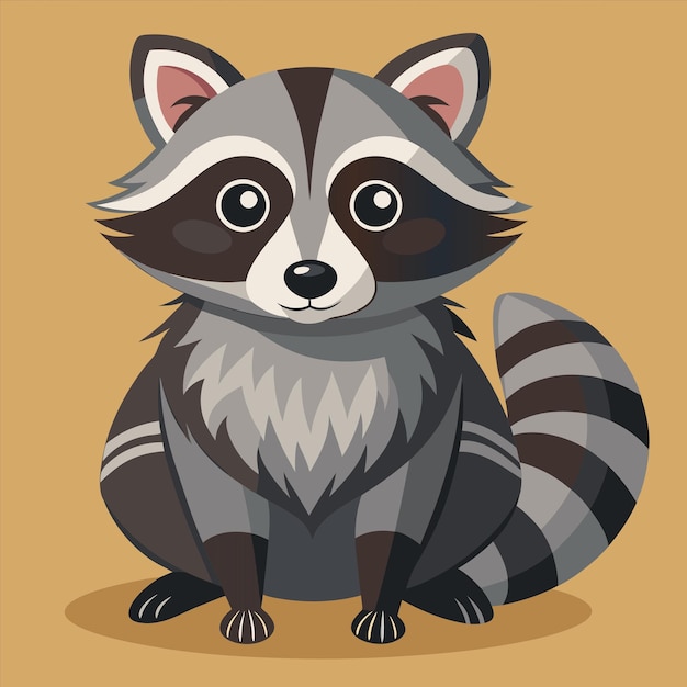 un dibujo de dibujos animados de un mapaches con una cola a rayas