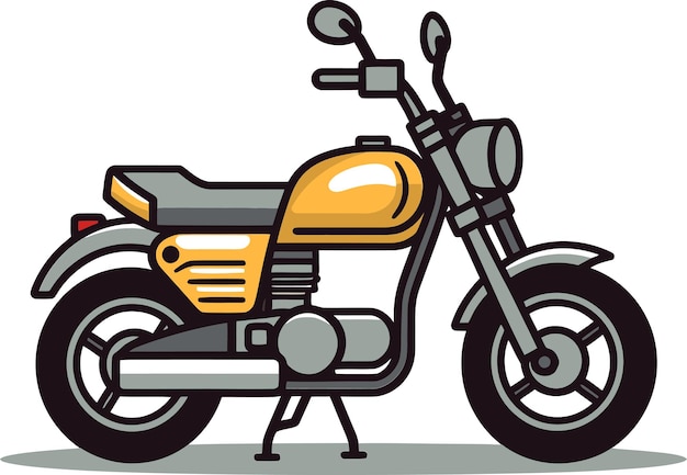 un dibujo de dibujos animados de una motocicleta con un color amarillo y plateado