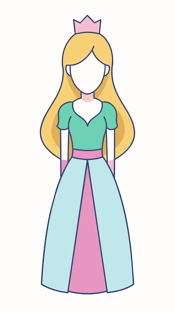 un dibujo de dibujos animados de una mujer con cabello largo
