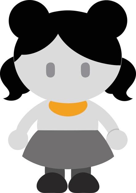 un dibujo de dibujos animados de una mujer con una camisa blanca y cabello negro