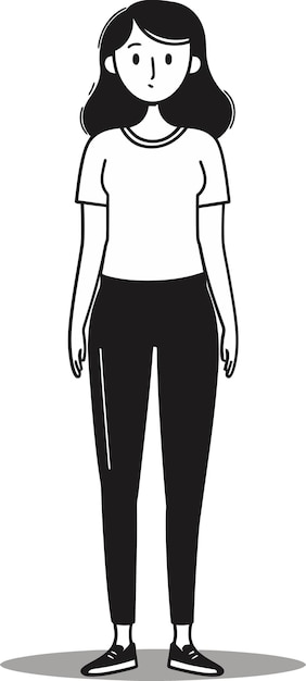 un dibujo de dibujos animados de una mujer con una camisa blanca