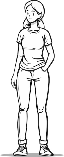 un dibujo de dibujos animados de una mujer con una camisa que dice camiseta