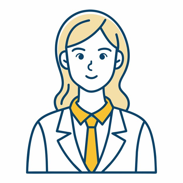 un dibujo de dibujos animados de una mujer con traje y corbata