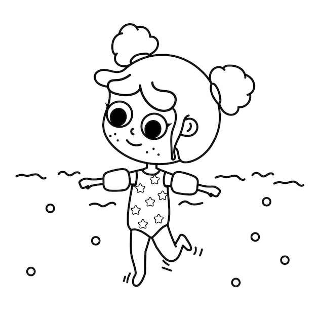 un dibujo de dibujos animados de una niña con una estrella en su camisa