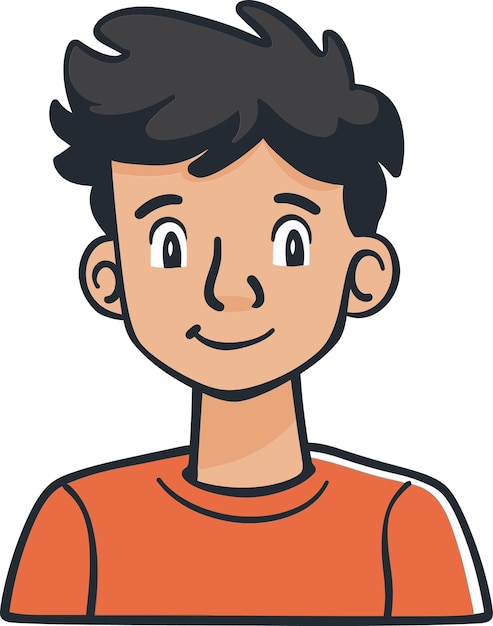 un dibujo de dibujos animados de un niño con una camisa roja que dice im a
