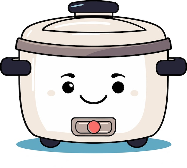 un dibujo de dibujos animados de una olla de olla con una tapa roja